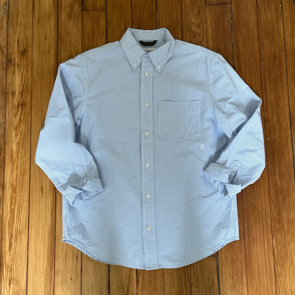 G.H. Bass & Co. Light Blue Striped Button Down Shirt
